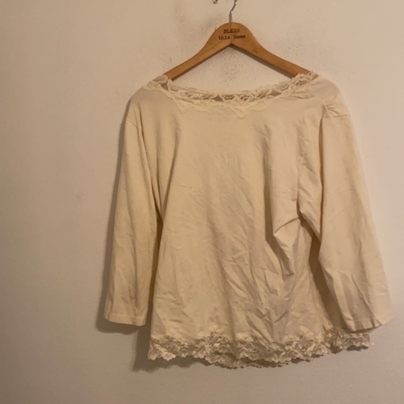 COLWATER CREEK CREAM LONG SLEEVE BLOUSE XL - Picture 3 of 3